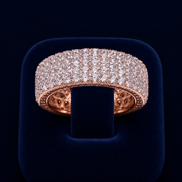 5 CT Round-Cut VVS Moissanite Diamond Pavé Band Ring By Shaped Jewelers