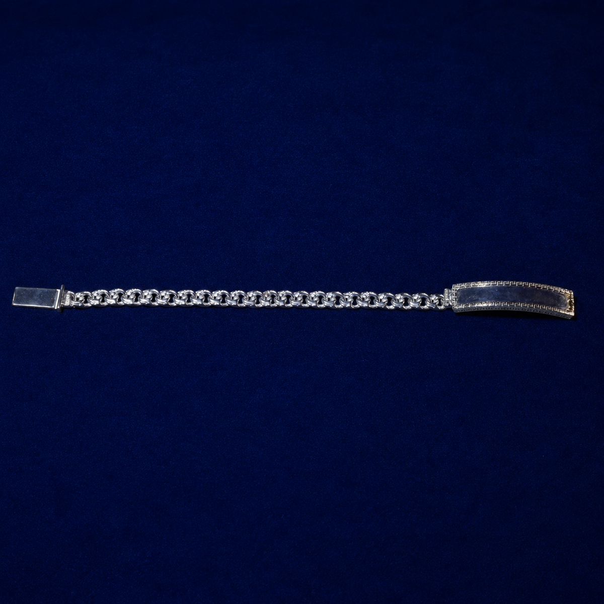 Greek Key Chino Link ID Bracelet by Spade Jewelers