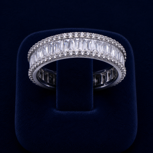 5 CT Baguette & Round-Cut VVS Moissanite Diamond Eternity Band Ring