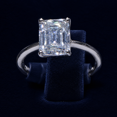 5 CT Emerald-Cut VVS Moissanite Diamond Solitaire Ring