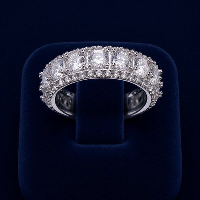5 CT Round-Cut VVS Moissanite Diamond Multi-Stone Band Ring