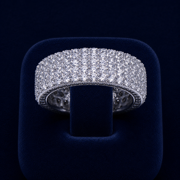 5 CT Round-Cut VVS Moissanite Diamond Pavé Band Ring