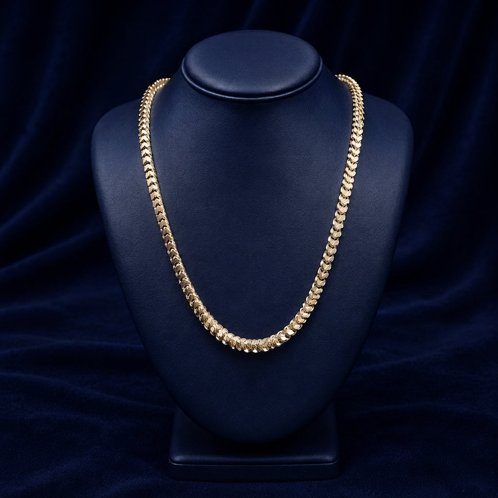 6mm Franco Chain — 20", Rhodium Finish By Shaped Jewelers