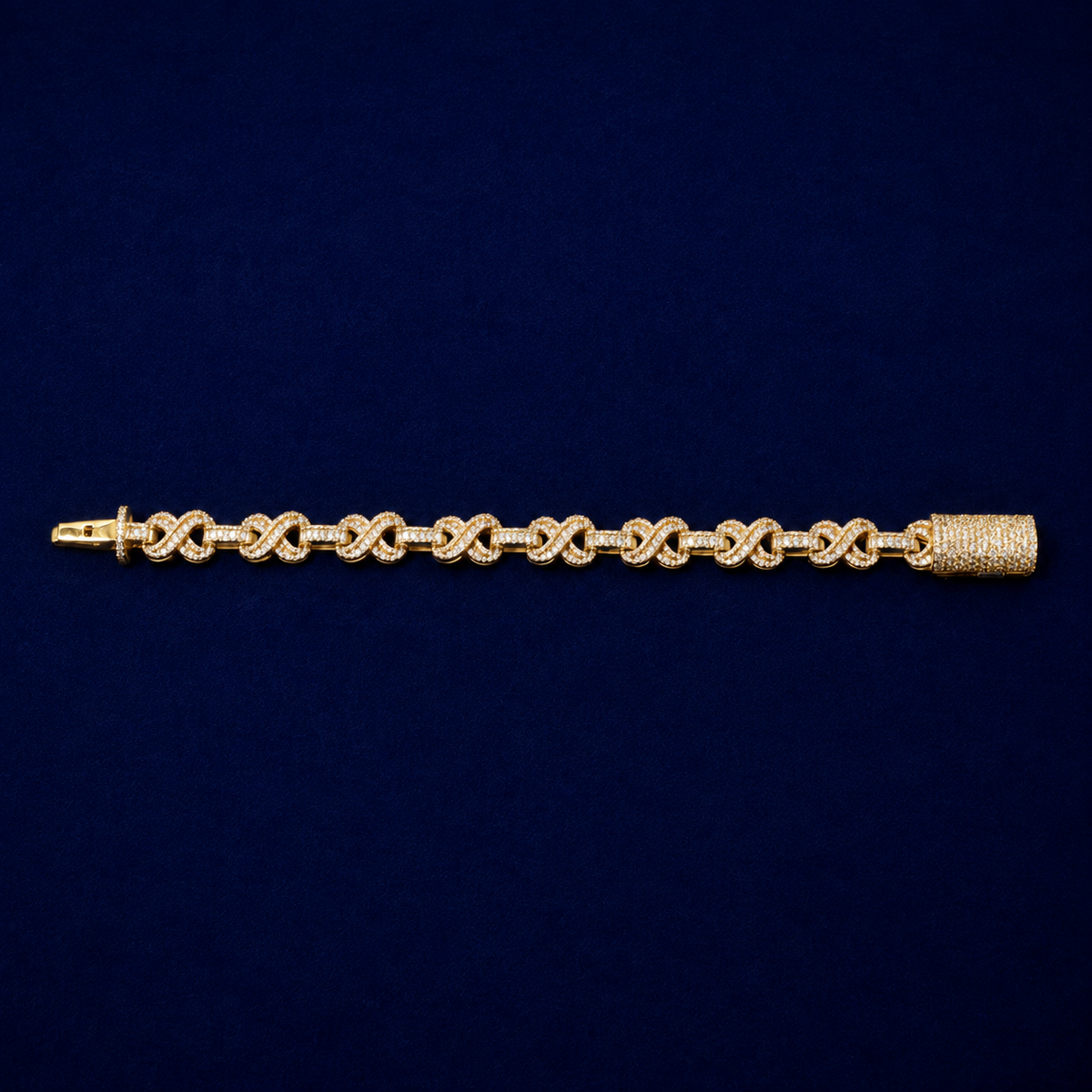 Two-Tone Infinity Link Baguette Bracelet by Spade Jewelers