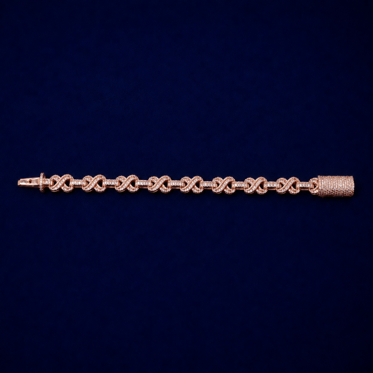 Two-Tone Infinity Link Baguette Bracelet by Spade Jewelers