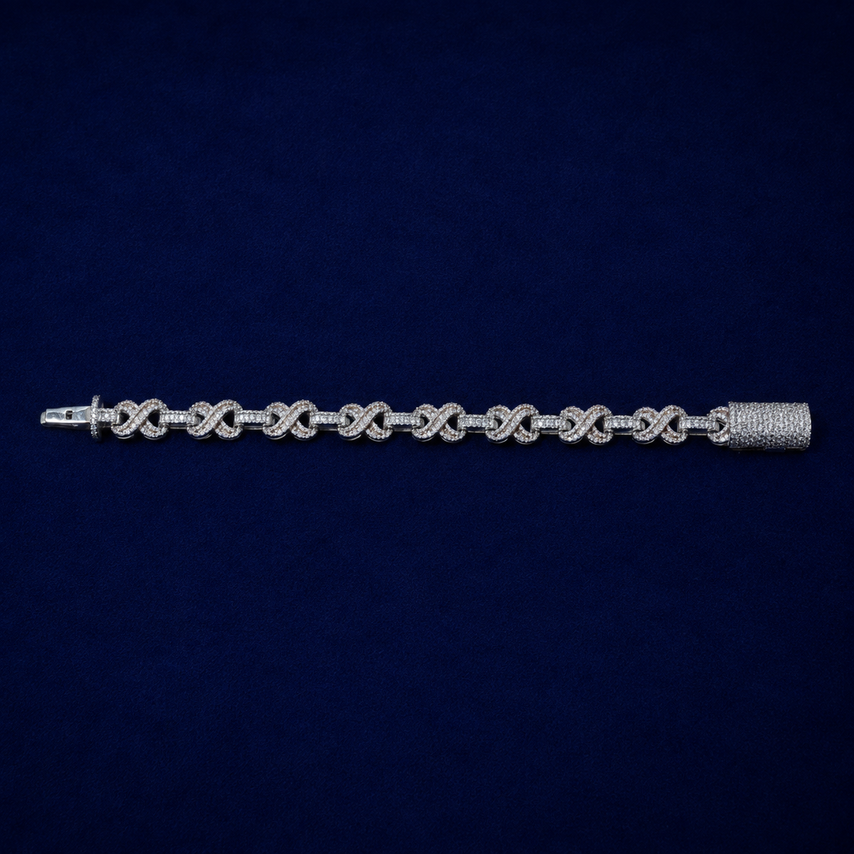 Two-Tone Infinity Link Baguette Bracelet by Spade Jewelers