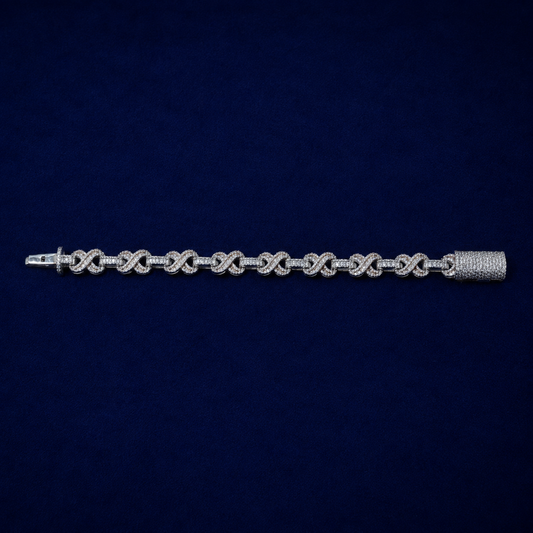 Two-Tone Infinity Link Baguette Bracelet by Spade Jewelers