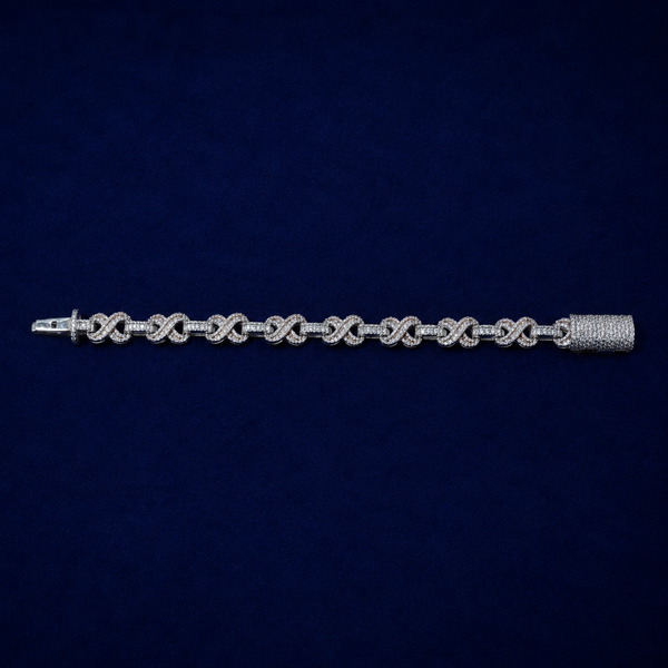 Two-Tone Infinity Link Baguette Bracelet by Spade Jewelers