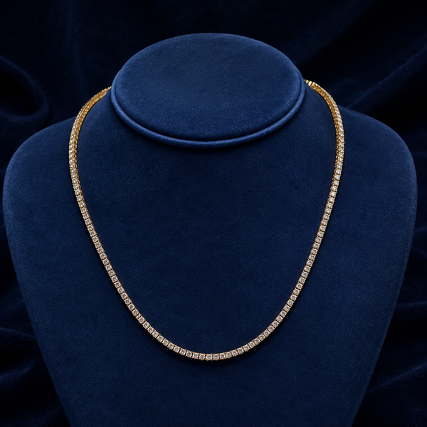 3mm Gold Moissanite Tennis Chain — 18"