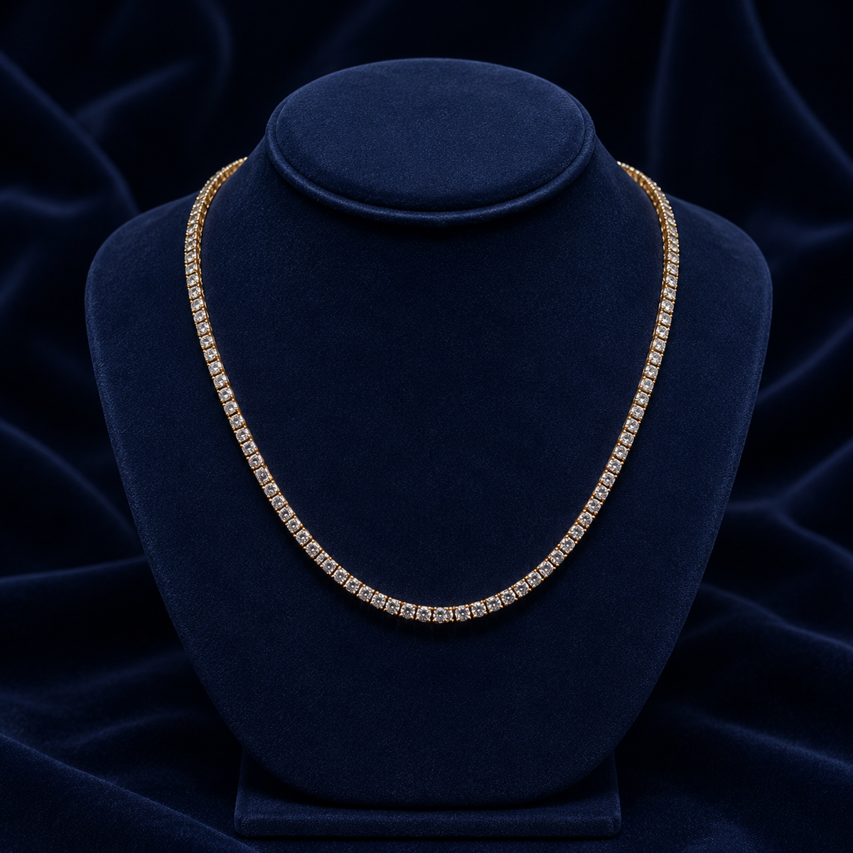 3mm Rose Gold Moissanite Tennis Chain — 20"