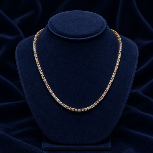 3mm Rose Gold Moissanite Tennis Chain — 20"