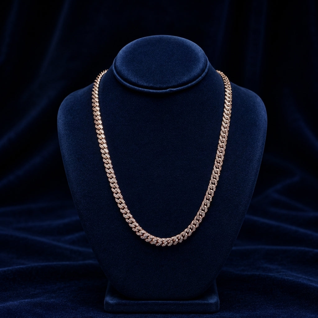 8mm Iced-Out Miami Cuban Link — Honeycomb Prong-Set By Shaped Jewelers