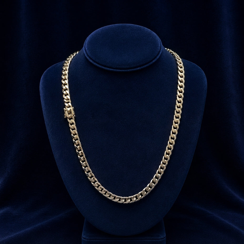 8mm Miami Cuban Link Chain By Shaped Jewelers