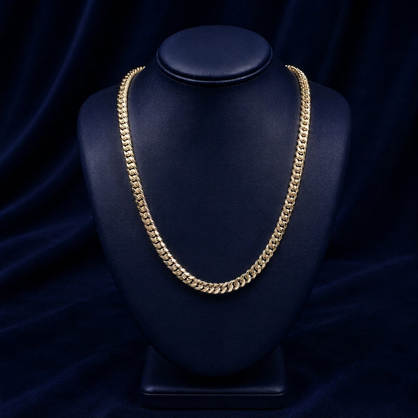 8mm Miami Cuban Link Chain — Rhodium Finish By Shaped Jewelers