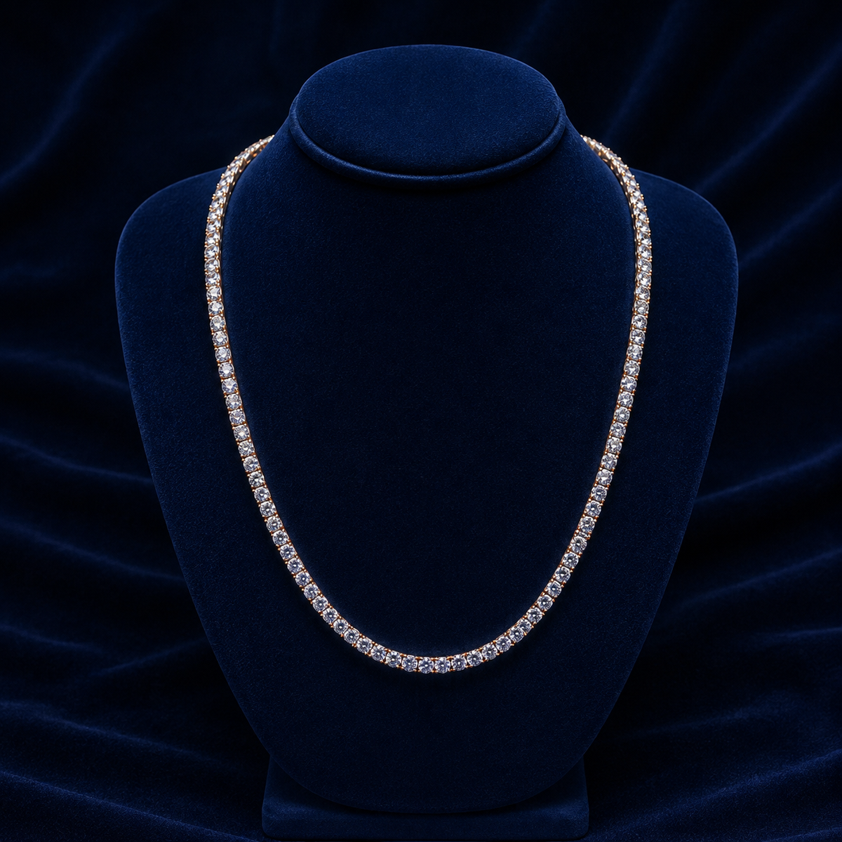 4mm Rose Gold-Dipped Moissanite Tennis Chain — 20"