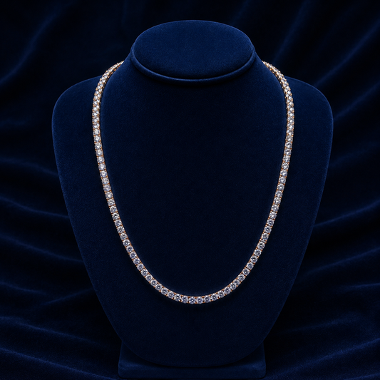 4mm Rose Gold-Dipped Moissanite Tennis Chain — 20"