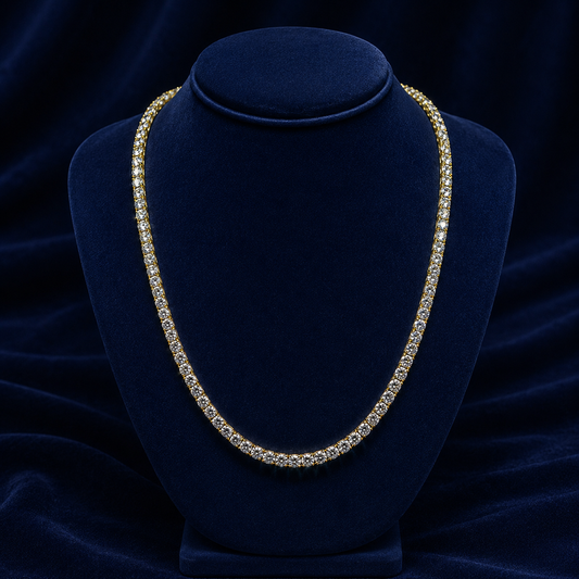 4mm Gold-Plated Moissanite Tennis Chain — 20"