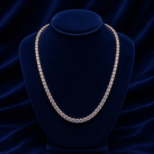 4mm Rose Gold Moissanite Tennis Chain — 20"