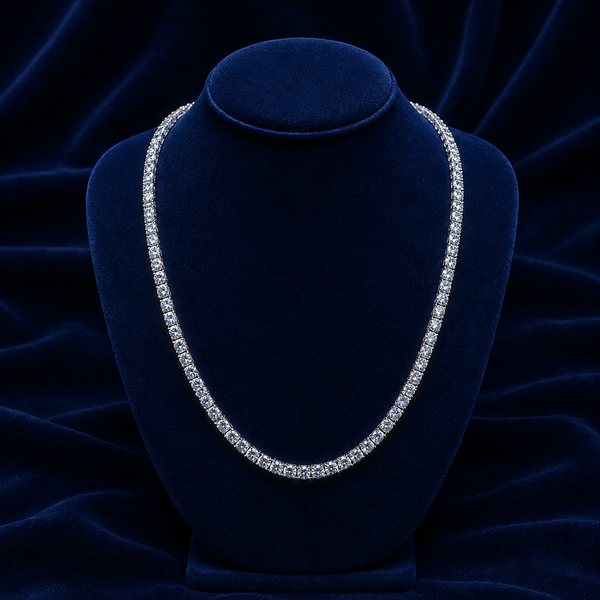 4mm Sterling Silver Moissanite Tennis Chain — 20"