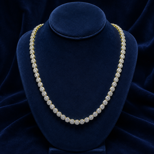 Honeycomb Cluster Tennis Chain