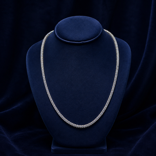 Round-Cut Moissanite Tennis Chain