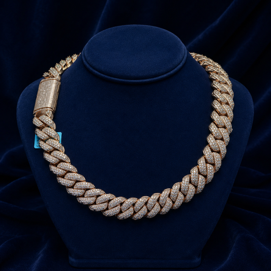 22mm Rose Gold Sharp-Edge Cuban Link — 22"