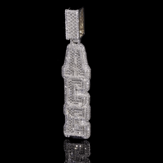 Custom "ACE" 14KT Gold Natural Diamond VVS Pendant