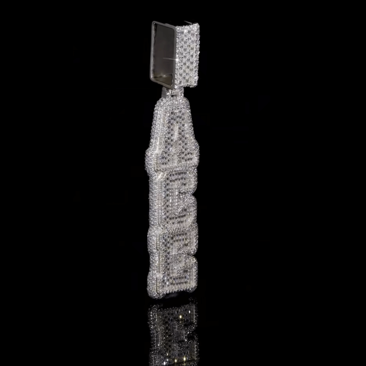 Custom "ACE" 14KT Gold Natural Diamond VVS Pendant