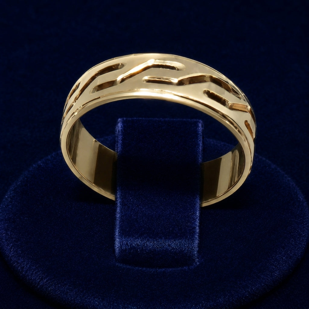 Bold Chain-Link Diamond-Cut Ring By Shaped Jewelers