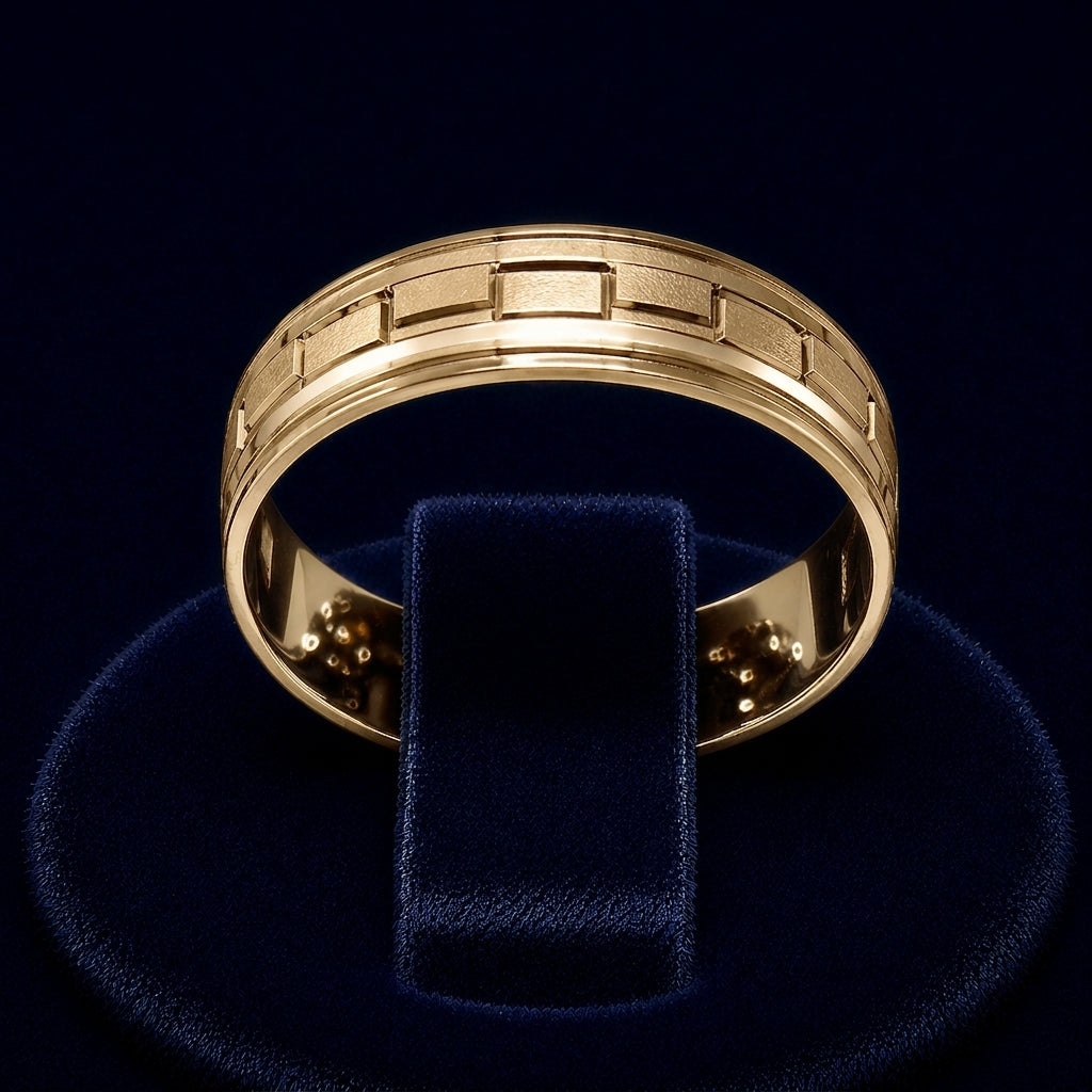 Brushed Segmented Band Ring By Shaped Jewelers
