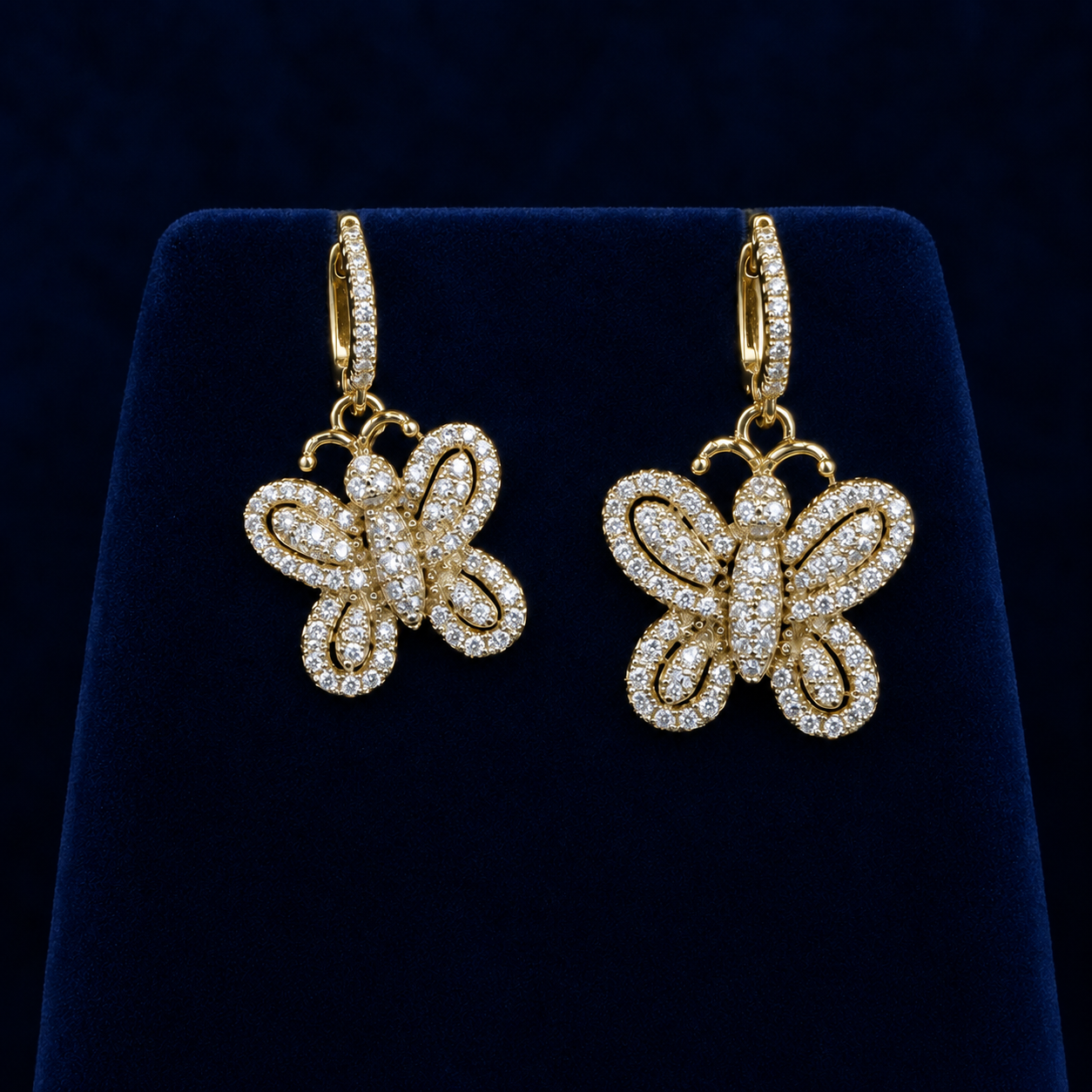 Butterfly Huggie Drop Earrings By Shaped Jewelers