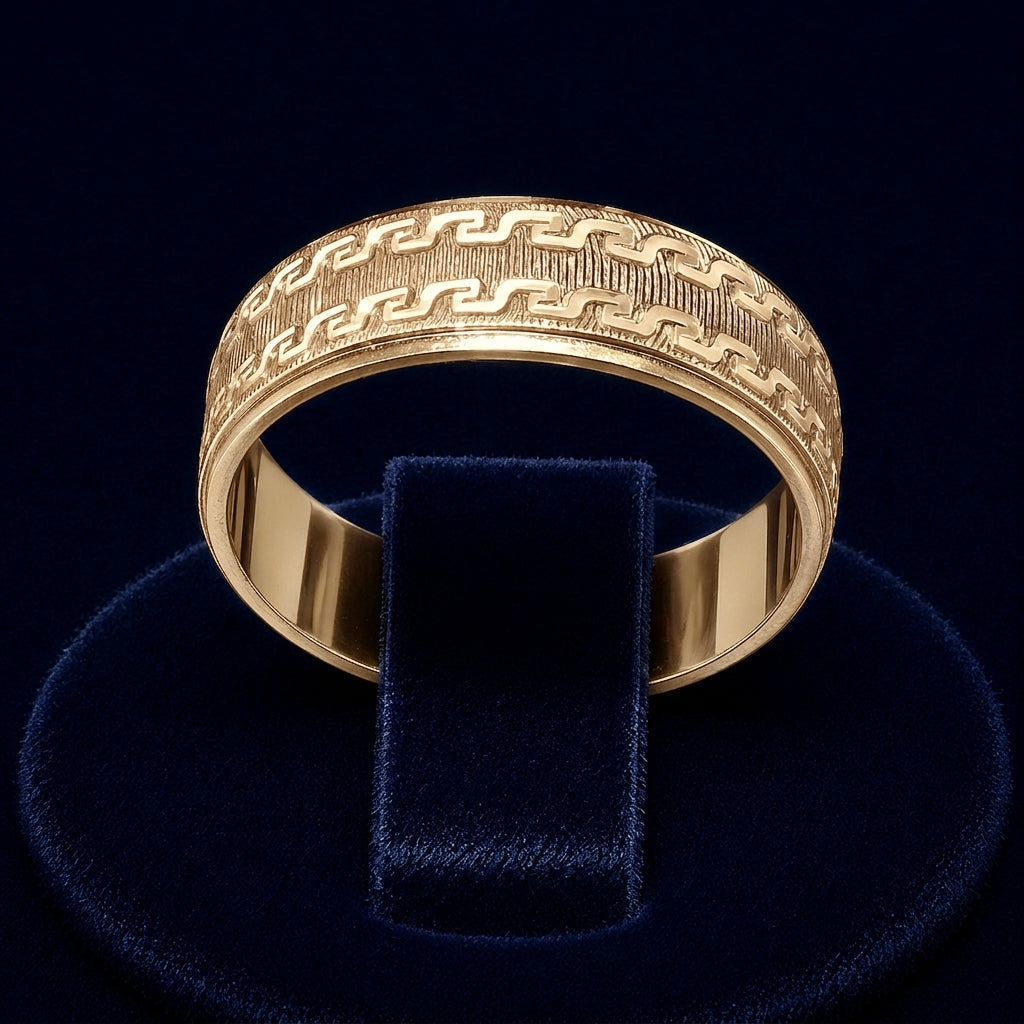 Chain-Link Diamond-Cut Band Ring By Shaped Jewelers