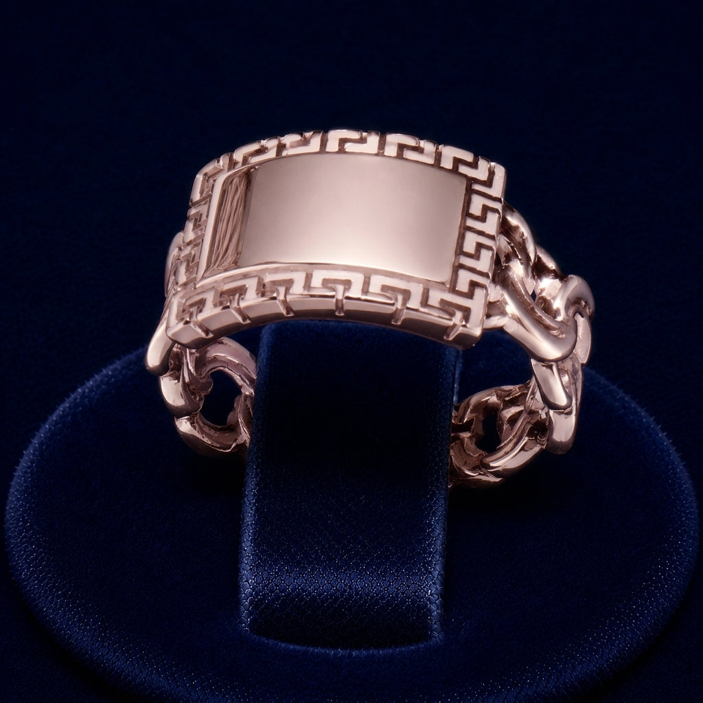 Chino Link Greek-Key Signet Ring By Shaped Jewelers
