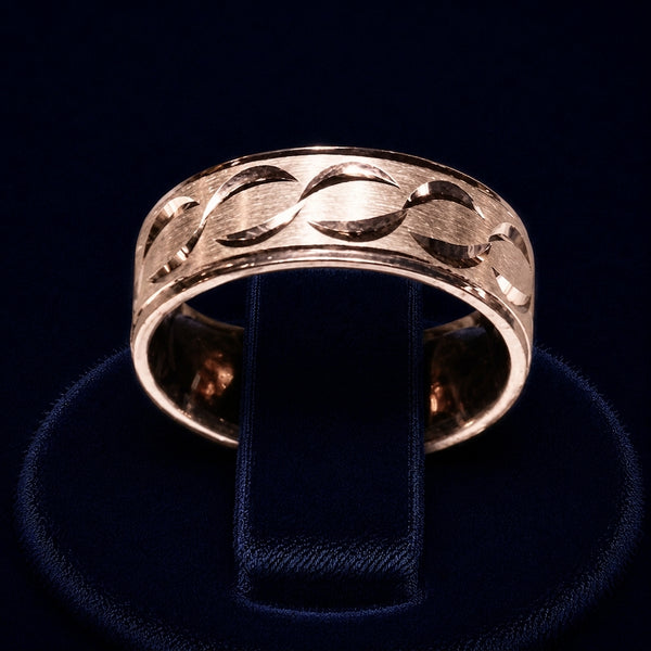 Diamond-Cut Wave Band Ring By Shaped Jewelers