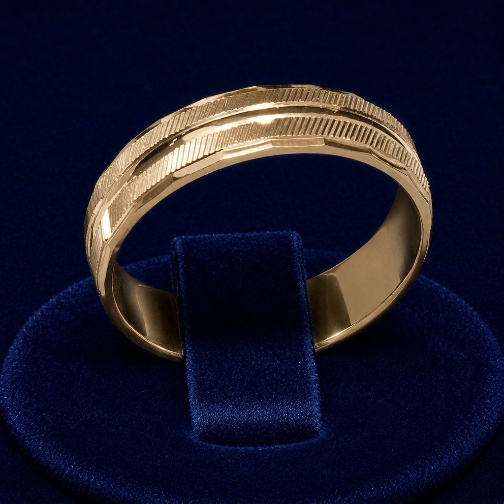 Faceted Diamond-Cut Band Ring By Shaped Jewelers
