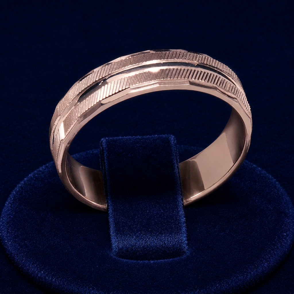 Faceted Diamond-Cut Band Ring By Shaped Jewelers