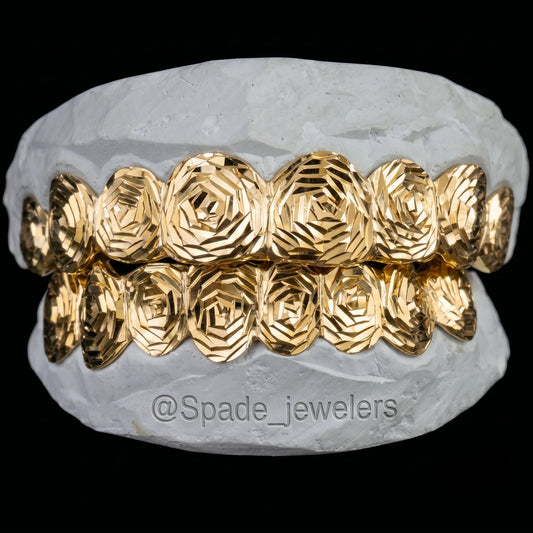 Custom Grillz 14k gold (GLDN-SOLID-FLORAL)