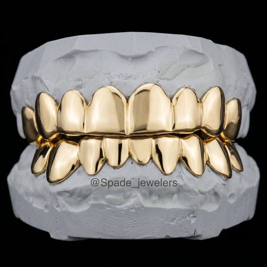 Custom Grillz 14k gold (GLDN-SOLID-FLT)