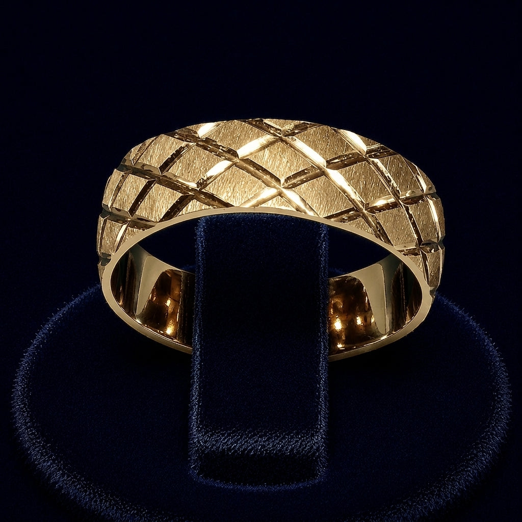 Lattice Diamond-Cut Band Ring By Shaped Jewelers