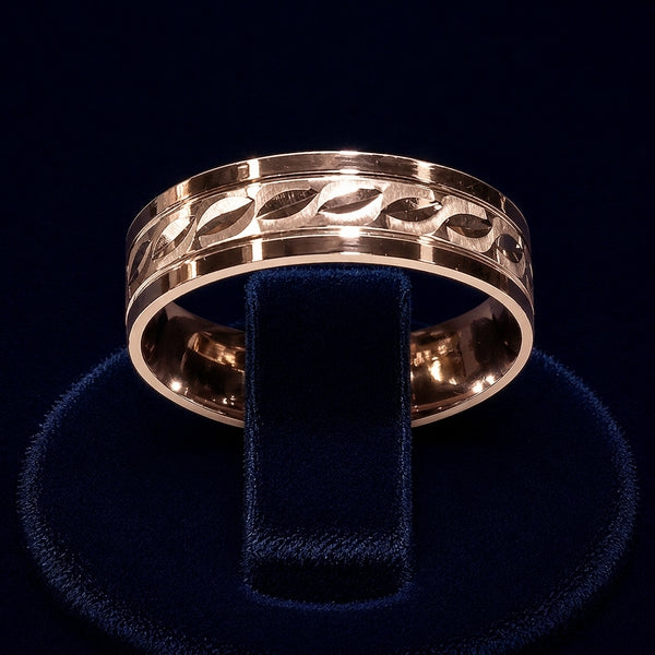 Leaf-Cut Center Band Ring By Shaped Jewelers
