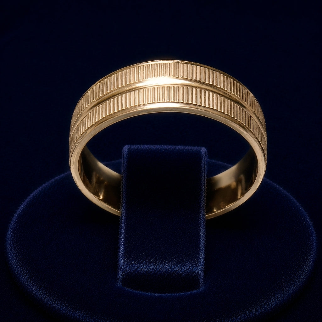 Lined Double-Row Band Ring By Shaped Jewelers