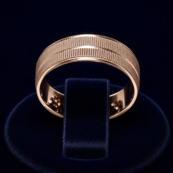 Milgrain-Edge Ribbed Band Ring By Shaped Jewelers