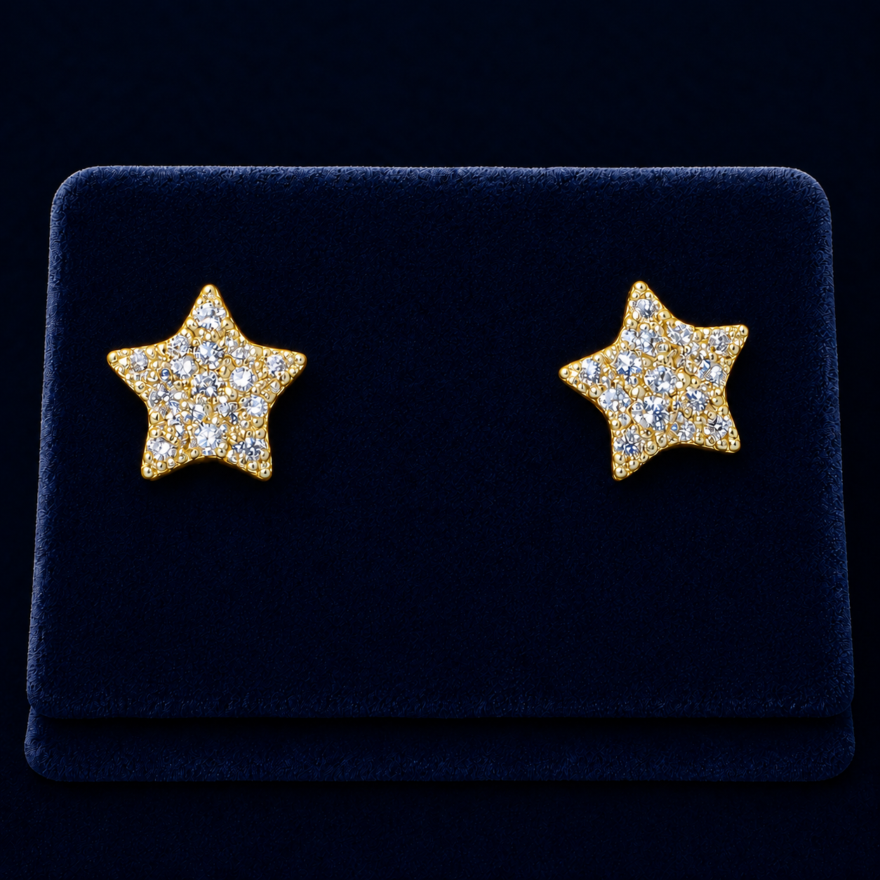 Pave Five-Point Star Stud Earrings By Shaped Jewelers