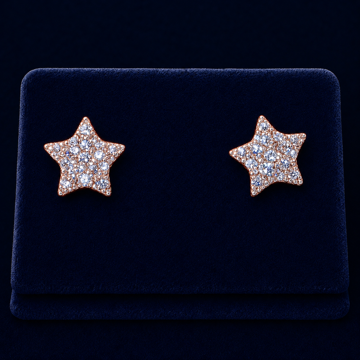 Pave Five-Point Star Stud Earrings By Shaped Jewelers