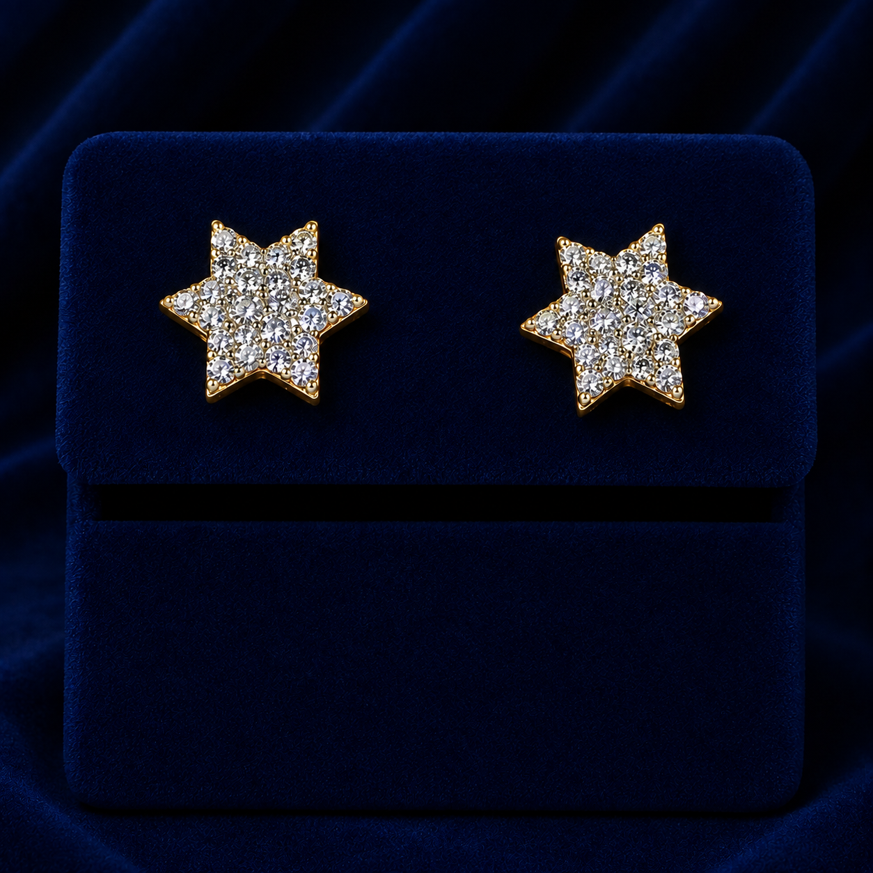 Pave Six-Point Star Stud Earrings By Shaped Jewelers
