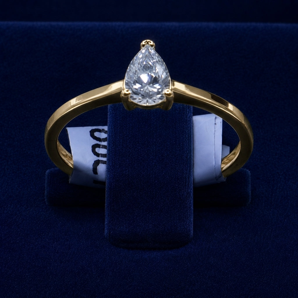 Pear-Cut Moissanite Center Stone Ring — 925 Italian Sterling Silver  By Shaped Jewelers