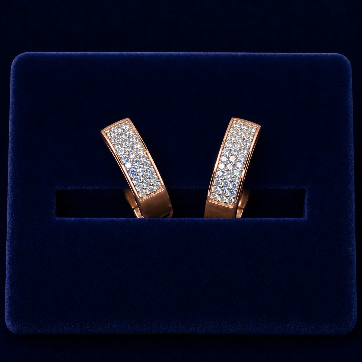 Prong-Set Pave Huggie Hoop Earrings