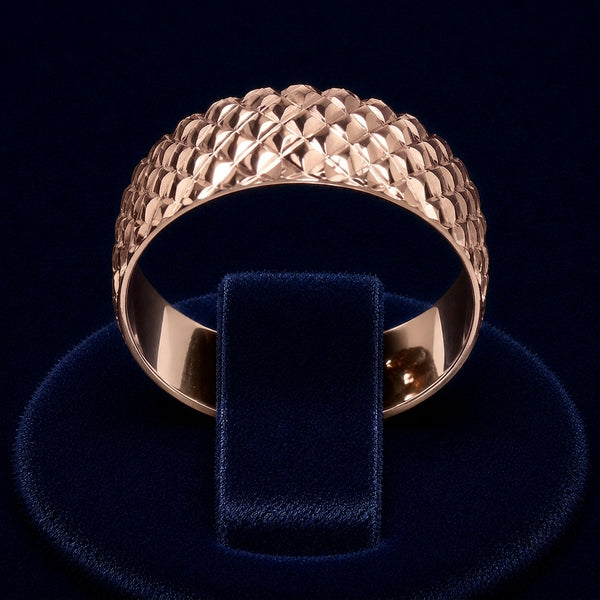 Quilted Diamond-Cut Dome Ring By Shaped Jewelers