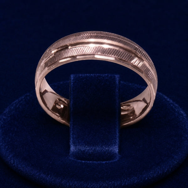 Ribbed Center-Groove Band Ring By Shaped Jewelers