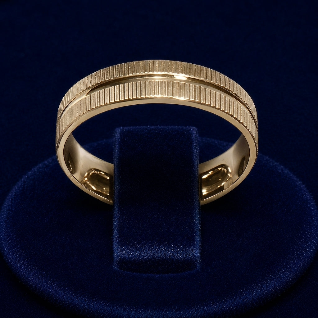 Ribbed Double-Row Band Ring By Shaped Jewelers